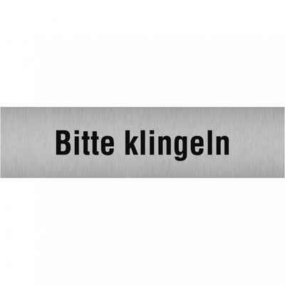 König Werbeanlagen Hinweisschild Piktogramm Bitte klingeln (rechteckig), Textschild