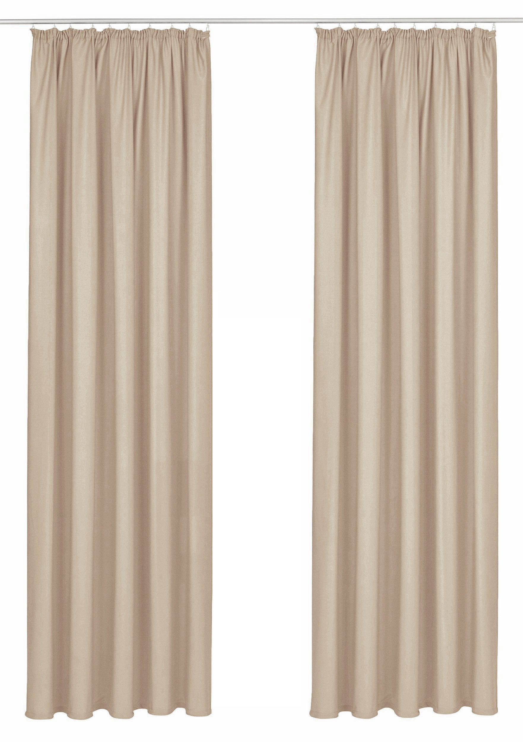 OTTO home Vorhang Raja, Gardinen mit Kräuselband, Vorhänge Wohnzimmer (2 St), Kräuselband, blickdicht, Polyester, 2er-Set, Bestseller, einfarbig, modern, pflegeleicht, Mikrofaser. Reduzierter Preis € 10,38. Unverbindliche Preisempfehlung € 18,99, (€ 5,19 pro 1 Stk)