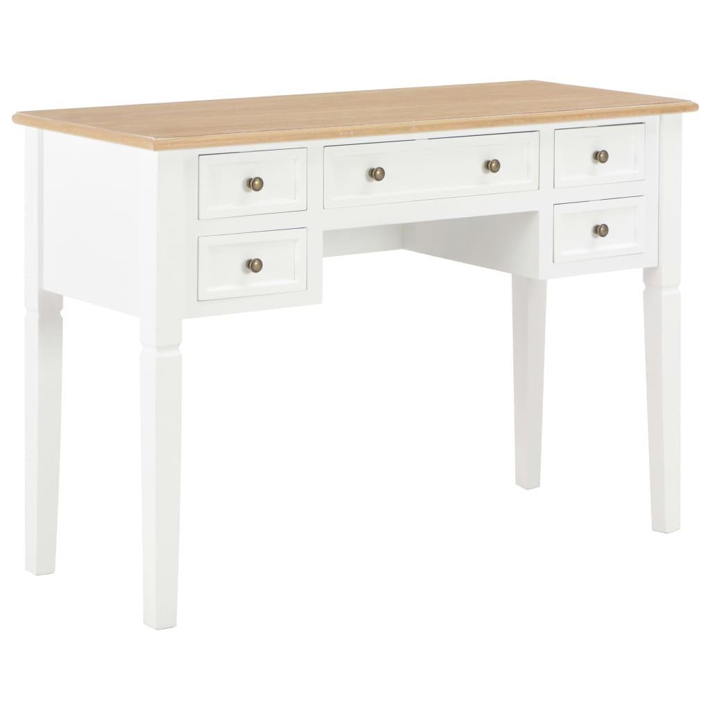 furnicato Schreibtisch Weiß 109,5 x 45 x 77,5 cm Holz