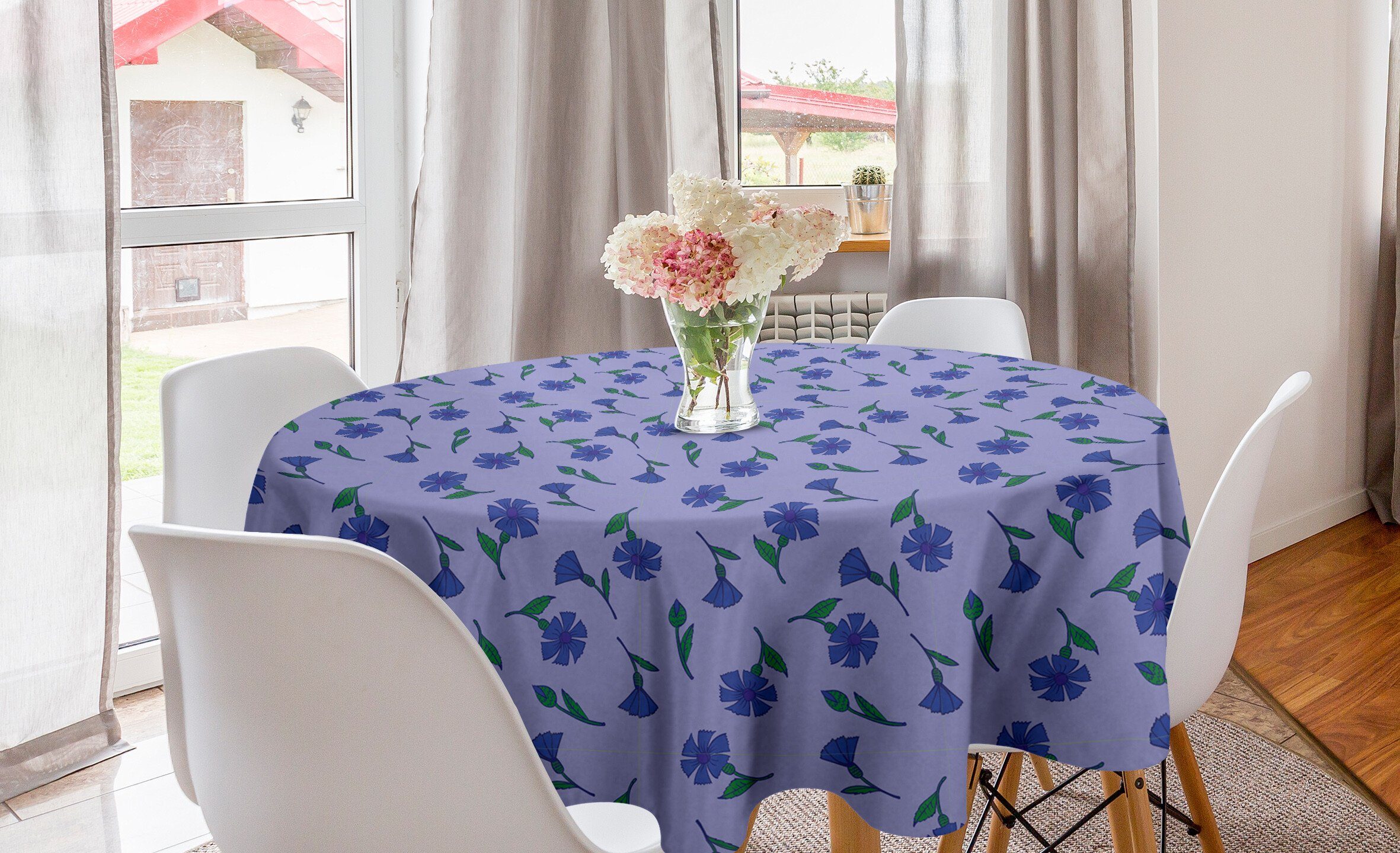 Abakuhaus Tischdecke Kreis Tischdecke Abdeckung für Esszimmer Küche Dekoration, Blumen Layout Cornflowers | Tischdecken