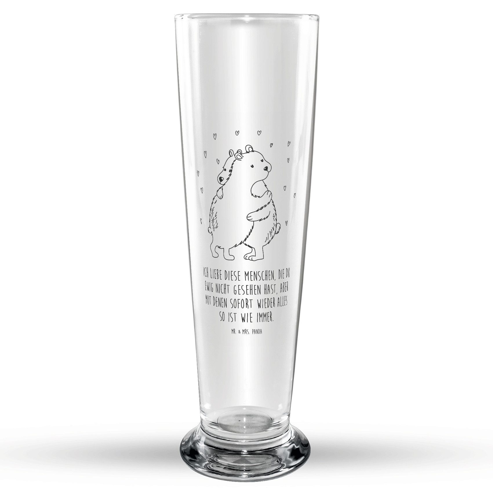 Mr. & Mrs. Panda Bierglas Eisbär Umarmen Transparent Geschenk
