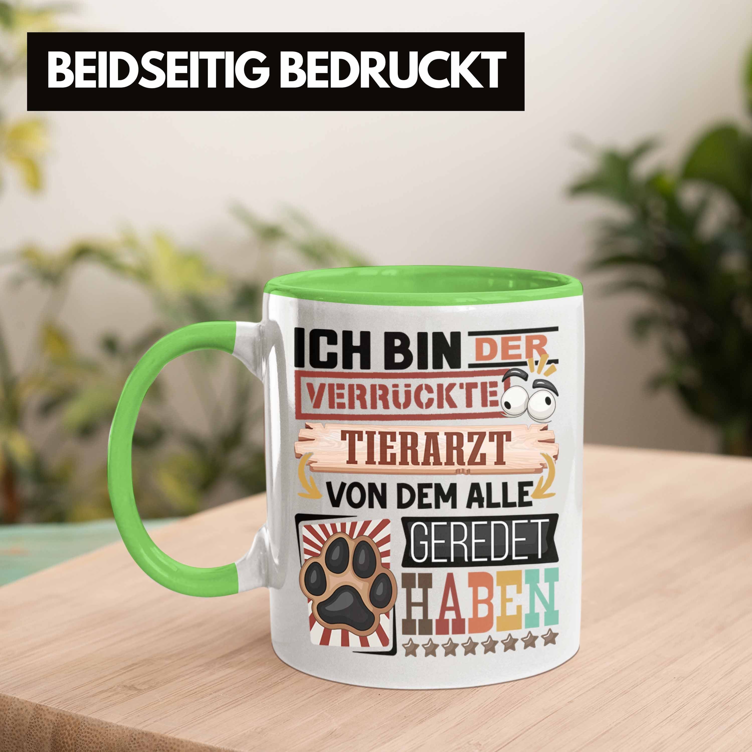 Geburt Grün Geschenk Tierarzt Tasse für Tasse Geschenkidee Trendation Tierarzt Spruch Lustig