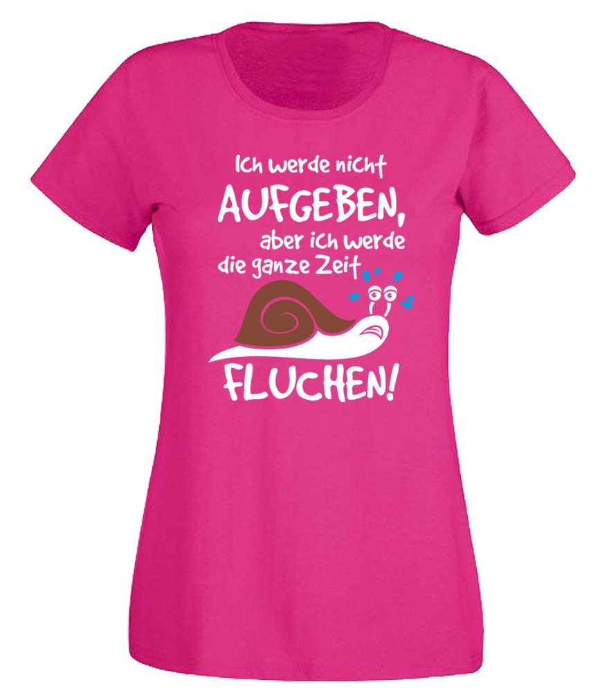 G-graphics T-Shirt Damen T-Shirt - Ich werde nicht aufgeben, aber ... fluchen! mit trendigem Frontprint, Slim-fit, Aufdruck auf der Vorderseite, Spruch/Sprüche/Print/Motiv, für jung & alt