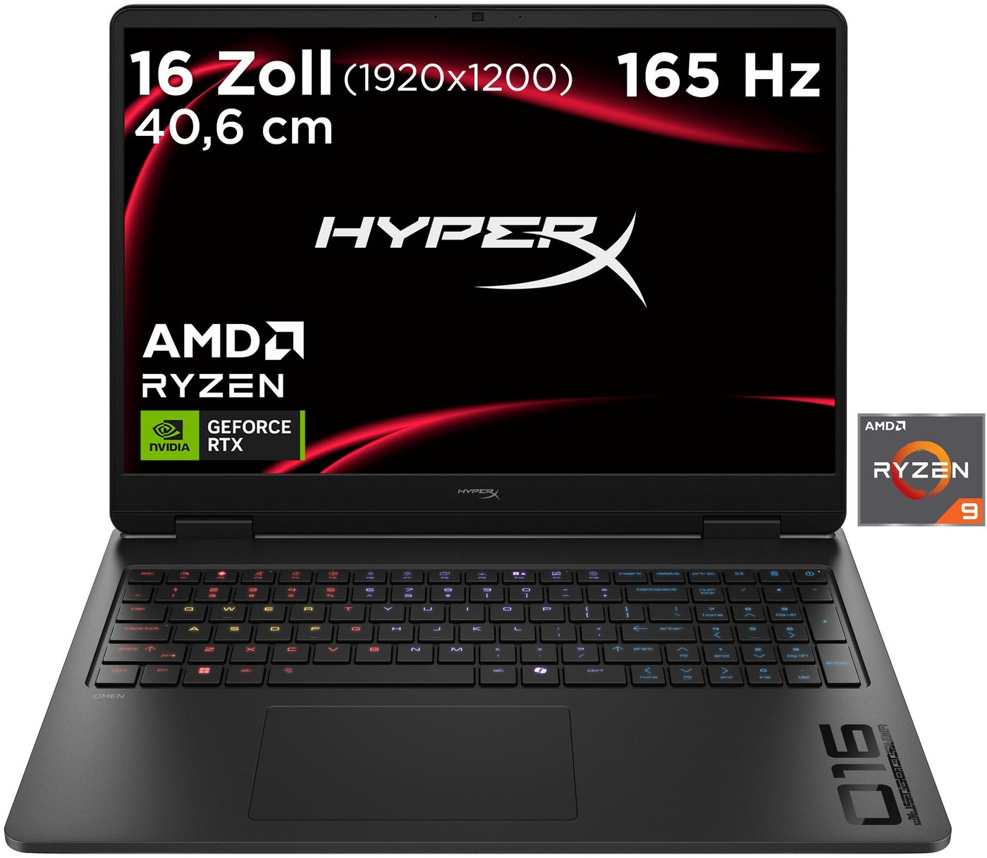 HP HyperX OMEN 16-ap1293ng Gaming-Notebook (40,64 cm/16 Zoll, AMD Ryzen 9 8940HX, GeForce RTX 5070, 24 GB, 1000 GB SSD)