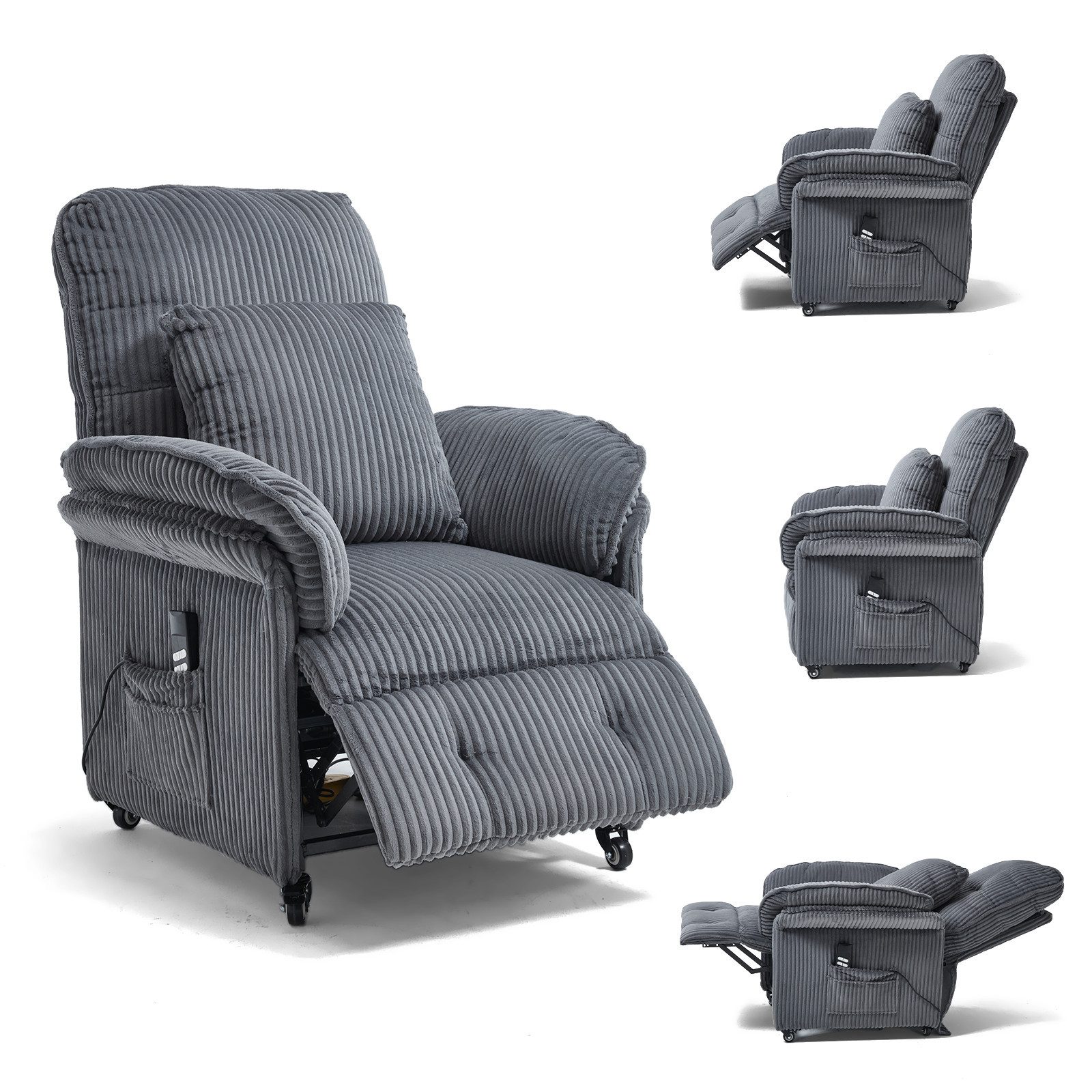 Happy Home Relaxsessel 2 Motoren Elektrischer Relaxsessel, Fernsehsessel mit Liegefunktion