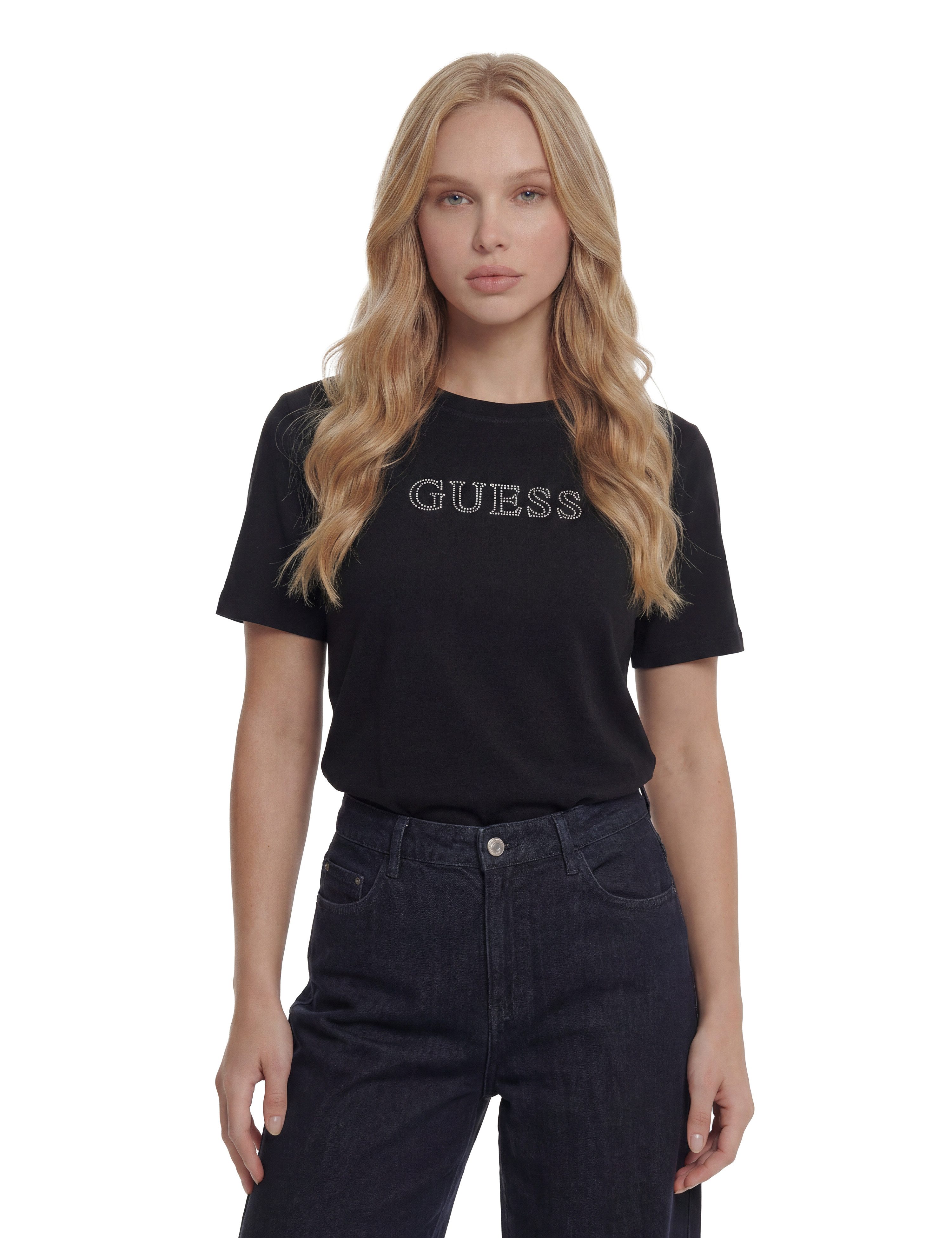 Guess Langarmshirt COLETTE LS RIB TOP aus Rippstrick, Viskosemix