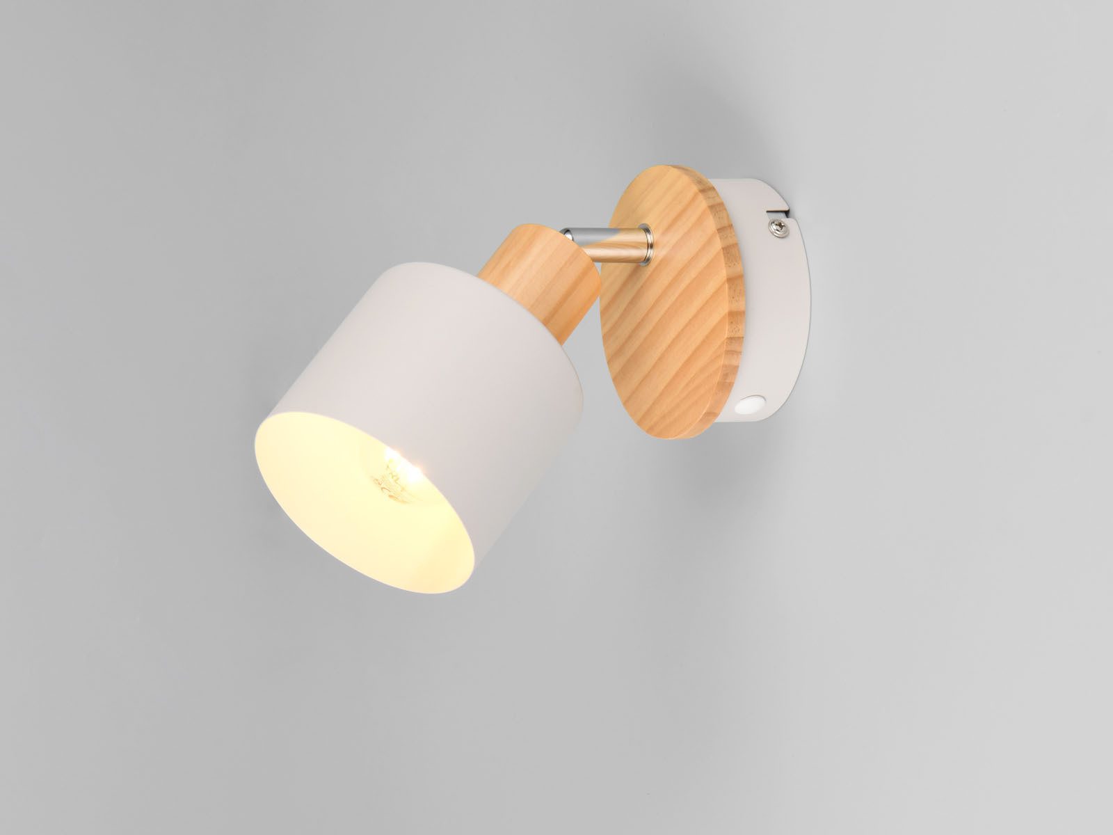 TRIO Leuchten LED Wandstrahler, Dimmfunktion, LED wechselbar, Warmweiß, Wand-Spot & Decken-Strahler innen mit Holz Natur skandinavisch