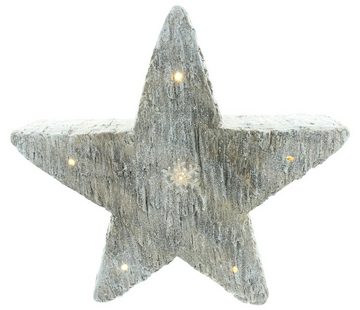 Dekoleidenschaft LED-Dekofigur "Stern" in Holz Optik mit Beleuchtung, Ø 43 cm, Outdoor Leuchtdeko, große Leuchtfigur, Weihnachtsdeko, Winterdeko, Gartendeko für Draußen