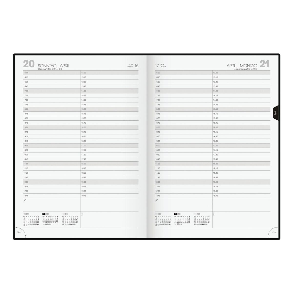 GLOCKEN Buchkalender, für 2027, 1 Seite = 1 Tag (Sa/So = 1 Seite)