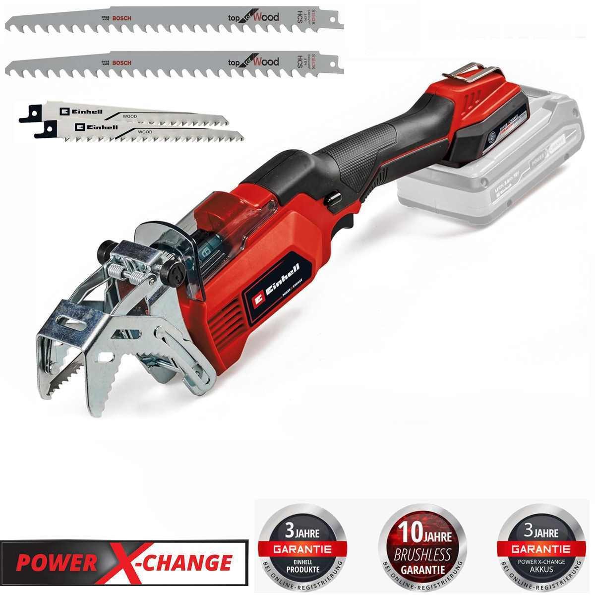 Einhell Akku-Säbelsäge Akkuastsäge GE-GS 18/150 Li-Solo 18V inkl- 2 kwb + 2 Extra Sägeblätter