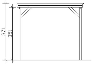 Skanholz Einzelcarport Friesland, BxT: 397x555 cm, 351 cm Einfahrtshöhe, für Caravan