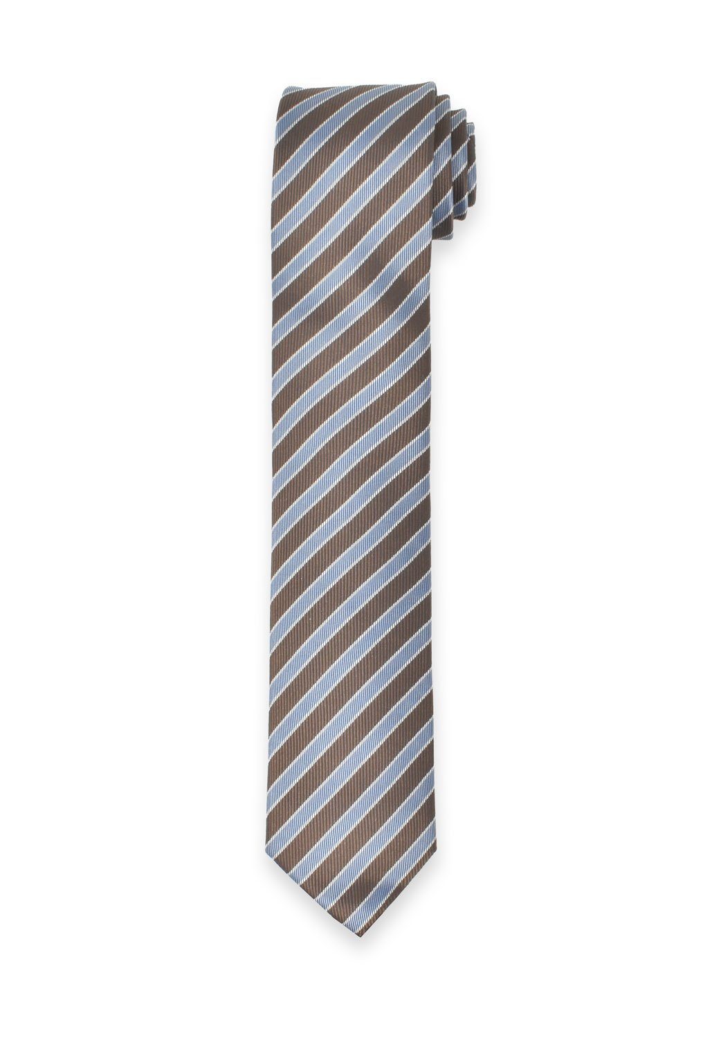 MARVELIS Krawatte 6,5 Gestreift - - Krawatte cm Hellblau/Braun 