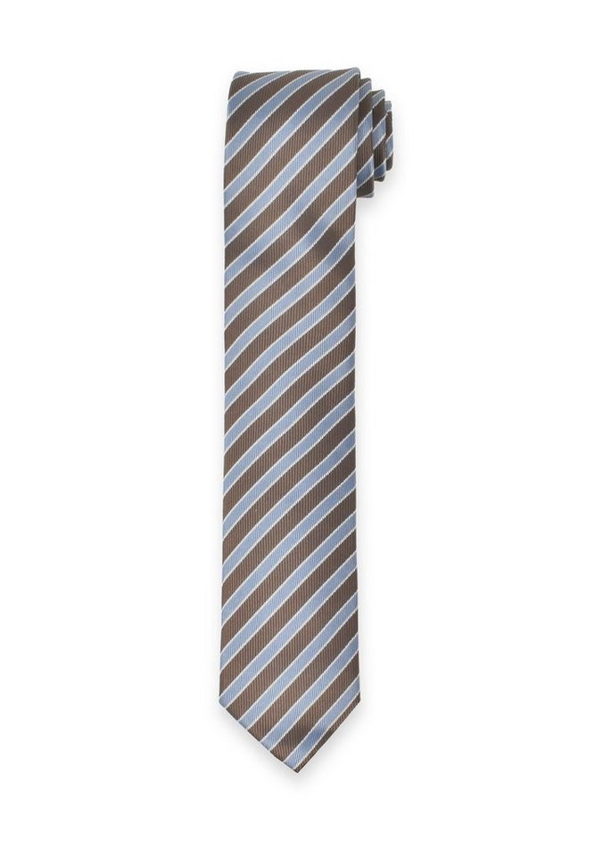MARVELIS Krawatte Krawatte - Gestreift - Hellblau/Braun - 6,5 cm