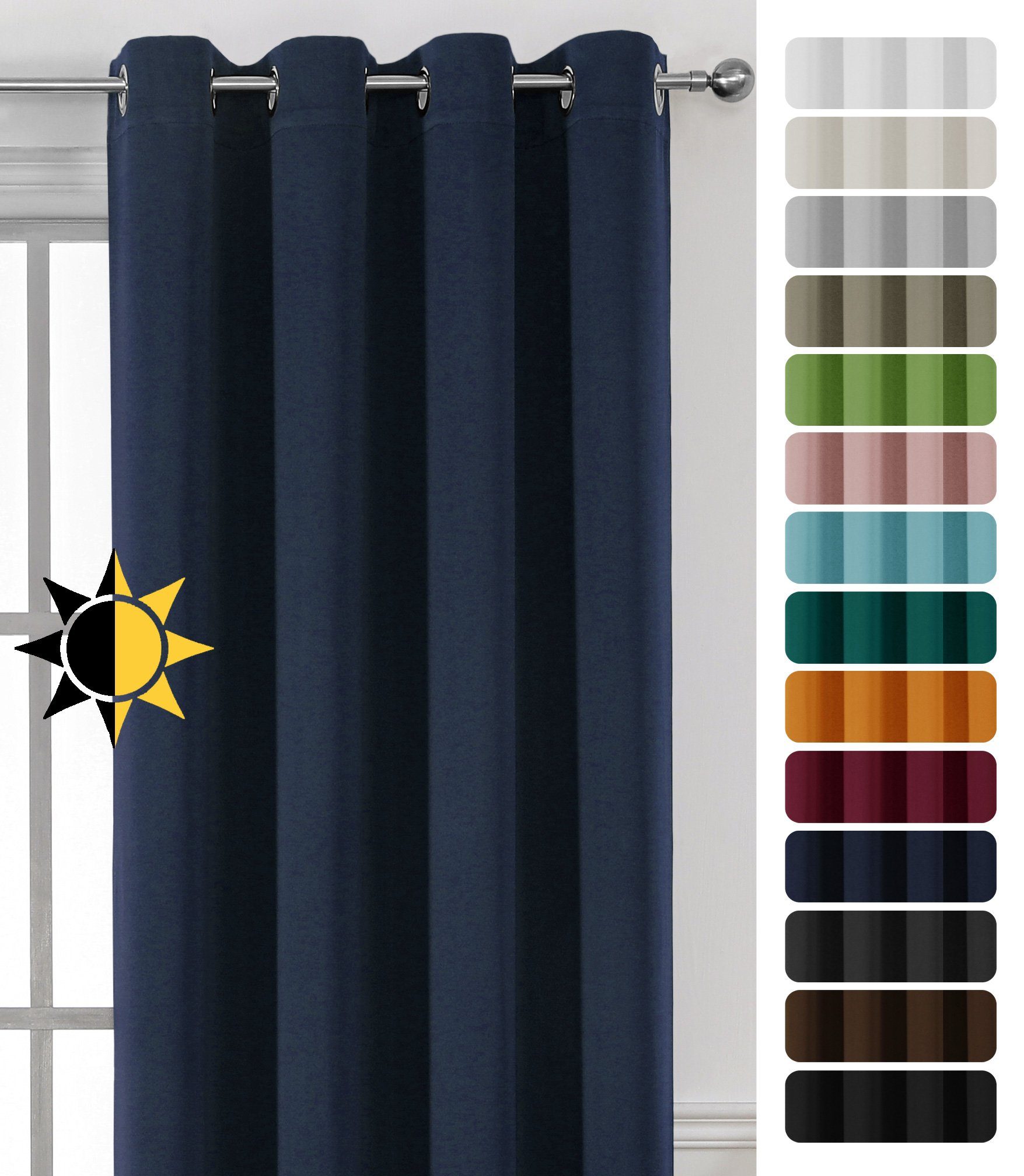 Beautex Verdunkelungsvorhang Verdunkelungsgardine Ösen Vorhang blickdicht a günstig online kaufen