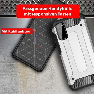 FITSU Handyhülle Outdoor Hülle für Samsung Galaxy A51 Silber 6,5 Zoll, Robuste Handyhülle Outdoor Case stabile Schutzhülle mit Eckenschutz