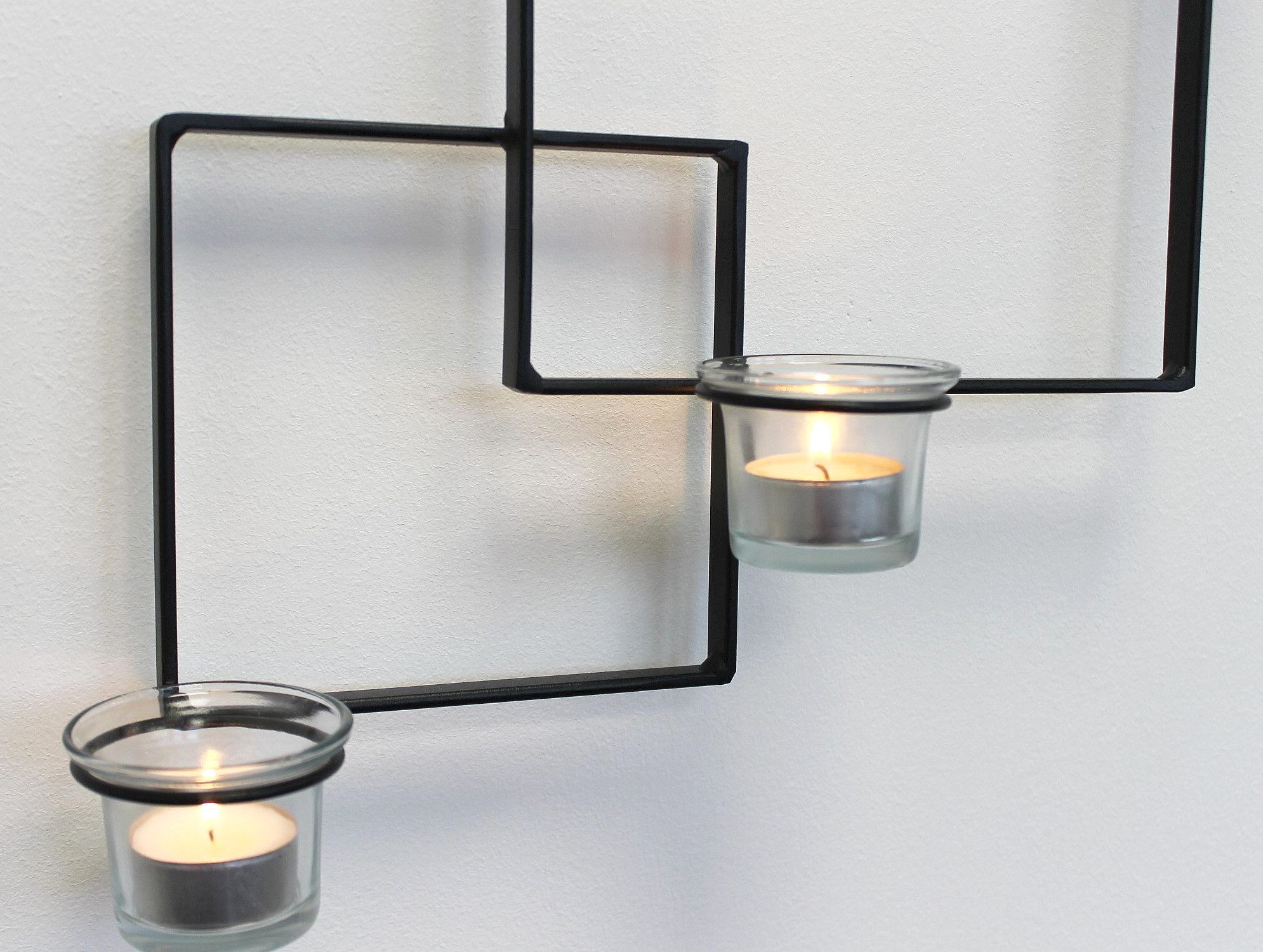 DanDiBo Wandkerzenhalter Wandteelichthalter Alegria Metall Wand Schwarz Teelichthalter, Kerzenhalter Wandkerzenhalter Wandleuchter