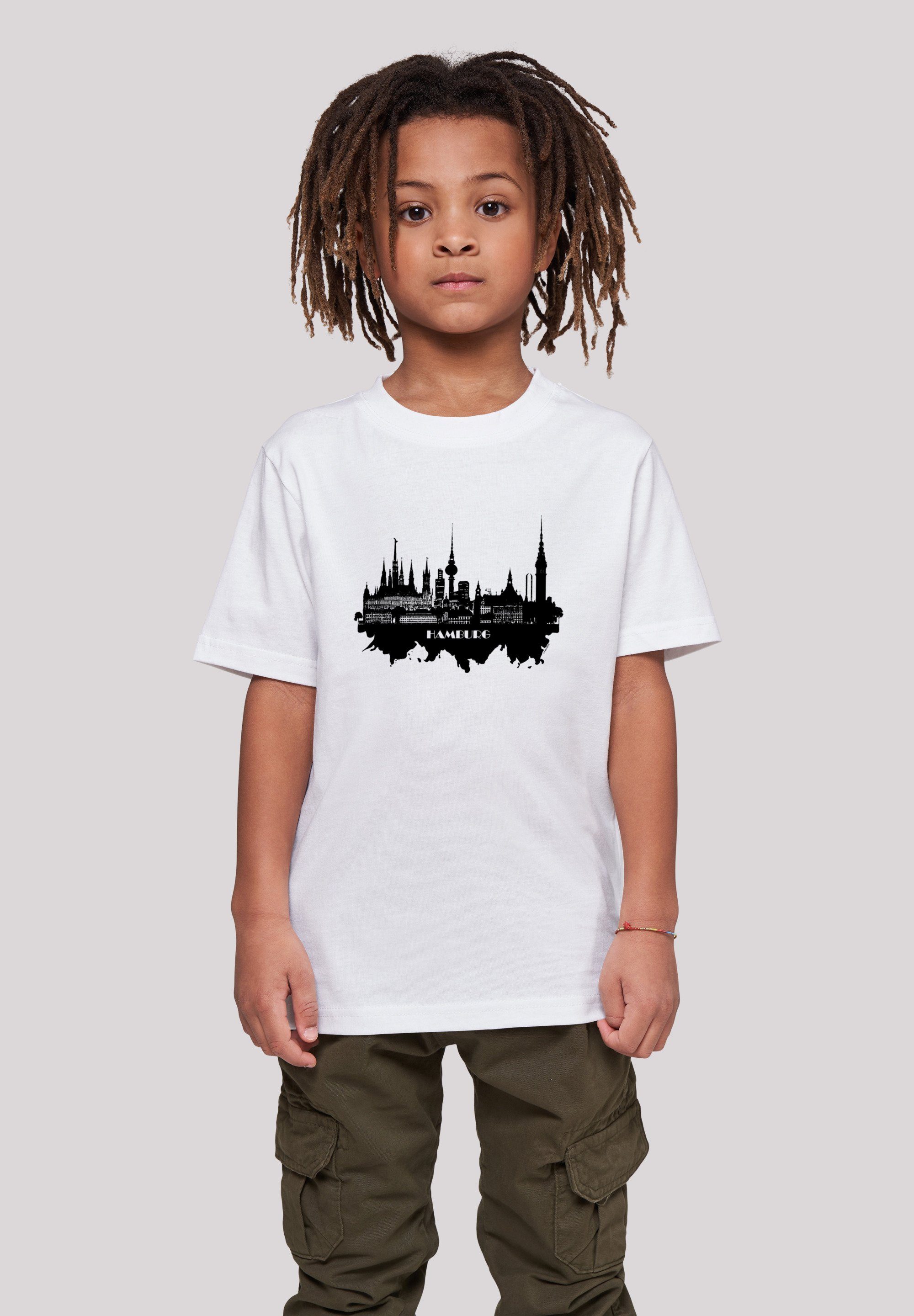 F4NT4STIC T-Shirt Cities Collection - Hamburg skyline Print weiß