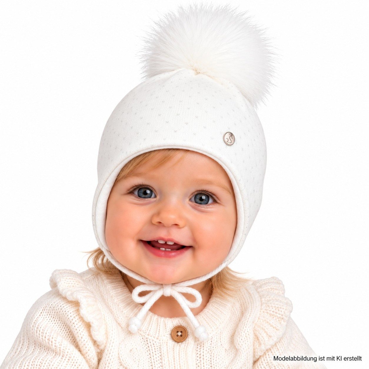 Smarilla Strickmütze Babymütze Wintermütze Strickmütze Bindemütze Bommelmütze