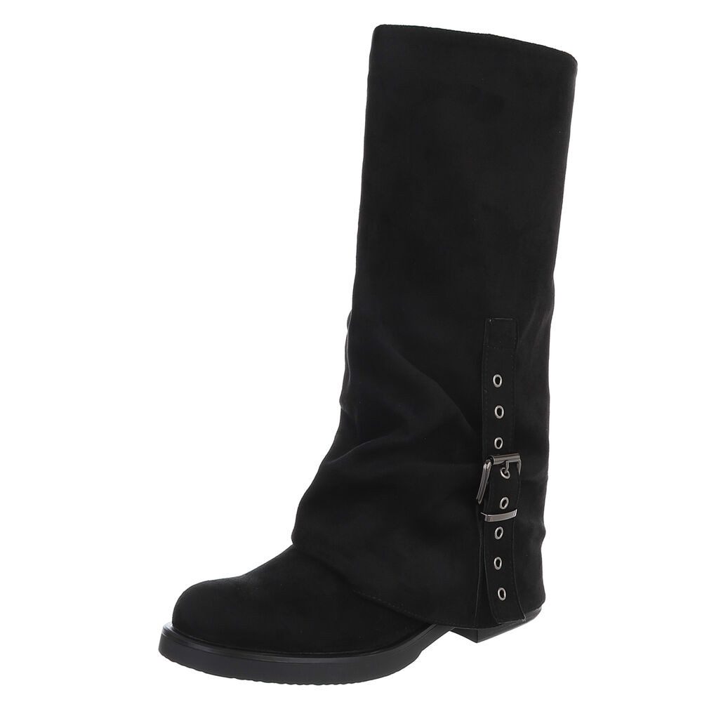 Ital-Design Elegante Damenstiefel mit Riemenverzierung für günstig online kaufen