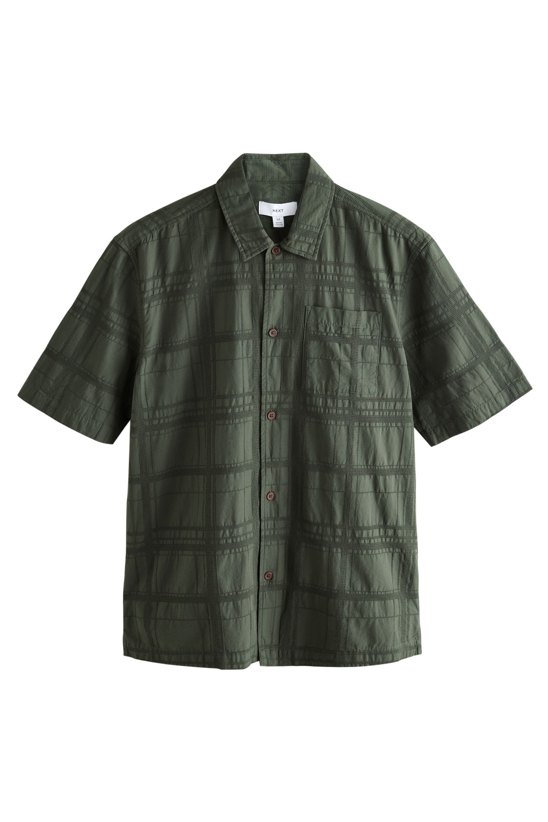 Next Kurzarmhemd Strukturiertes Kurzarmhemd mit Karomuster (1-tlg) günstig online kaufen