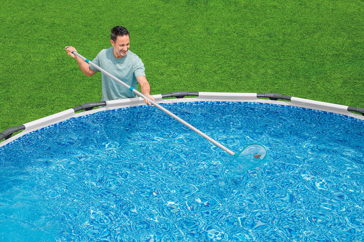 Bestway Teleskopstiel für Reinigungszubehör, (Packung, Passend für diverse Kescher-, Poolbesen- und Poolsaugeraufsätze), bis 360 cm Länge