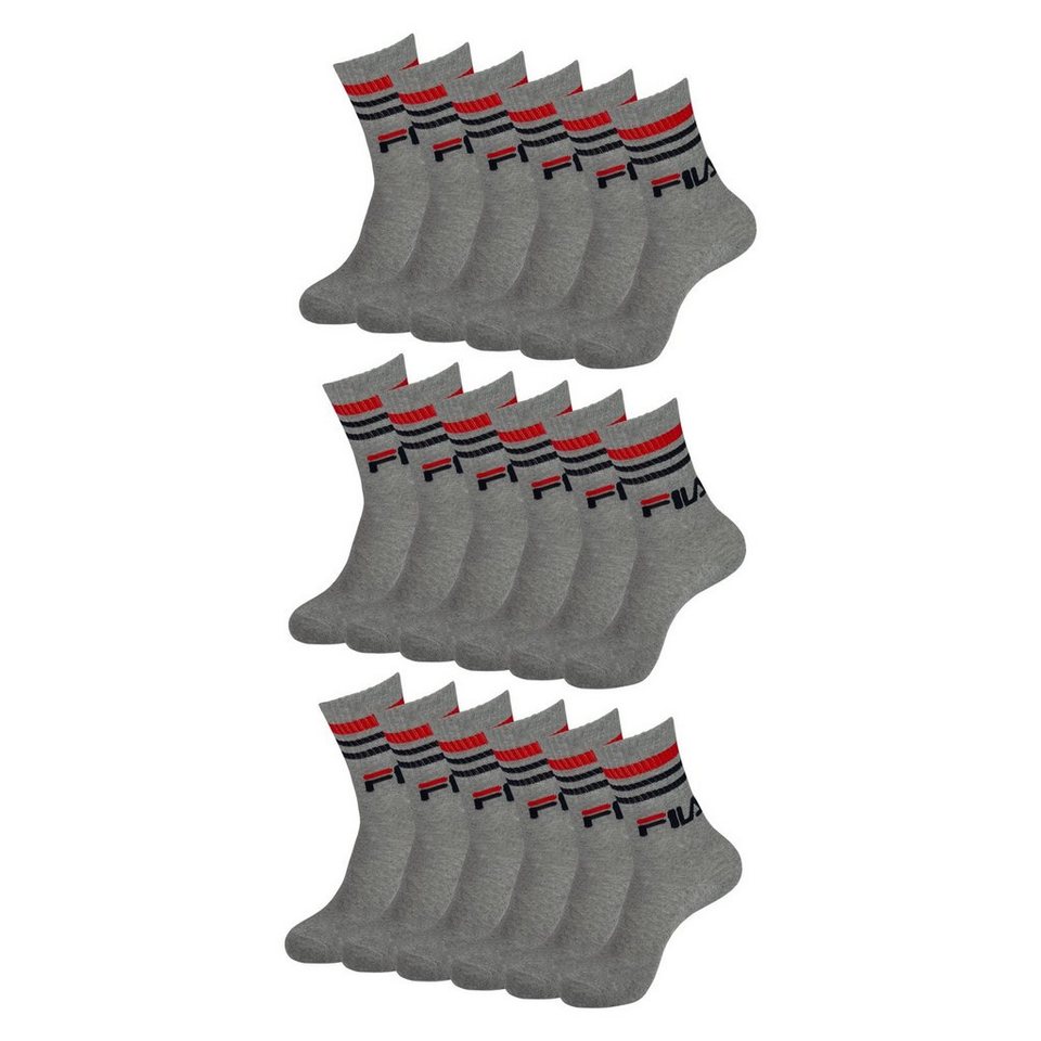 Fila Langsocken Crew Socks Calze (9-Paar) im sportlichen Retrolook mit  Rippbündchen