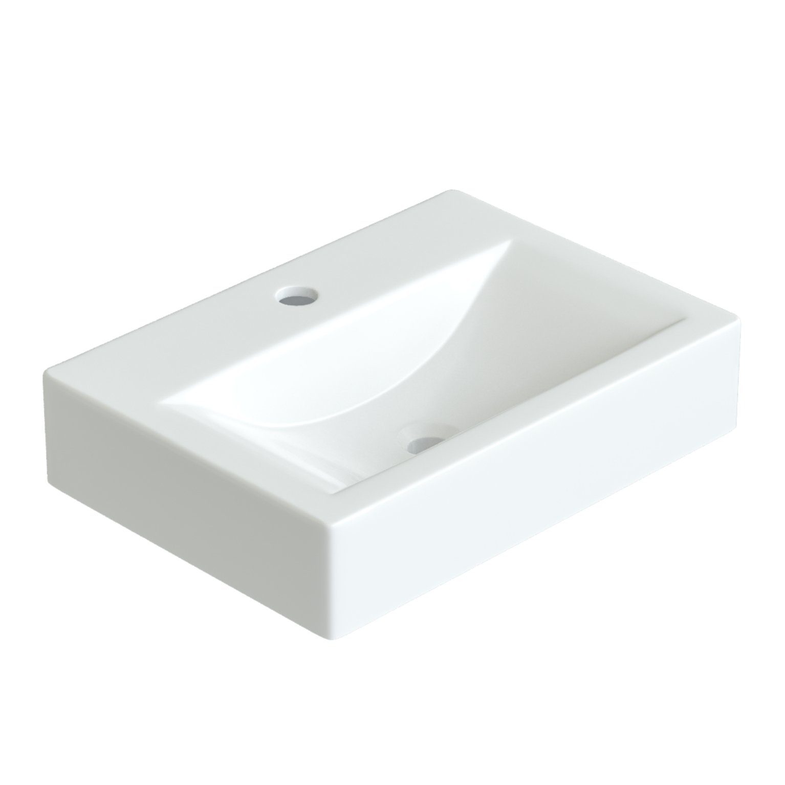 AQUABATOS Waschbecken Aufsatzwaschbecken mit/ohne Hahnloch rund oval eckig günstig online kaufen