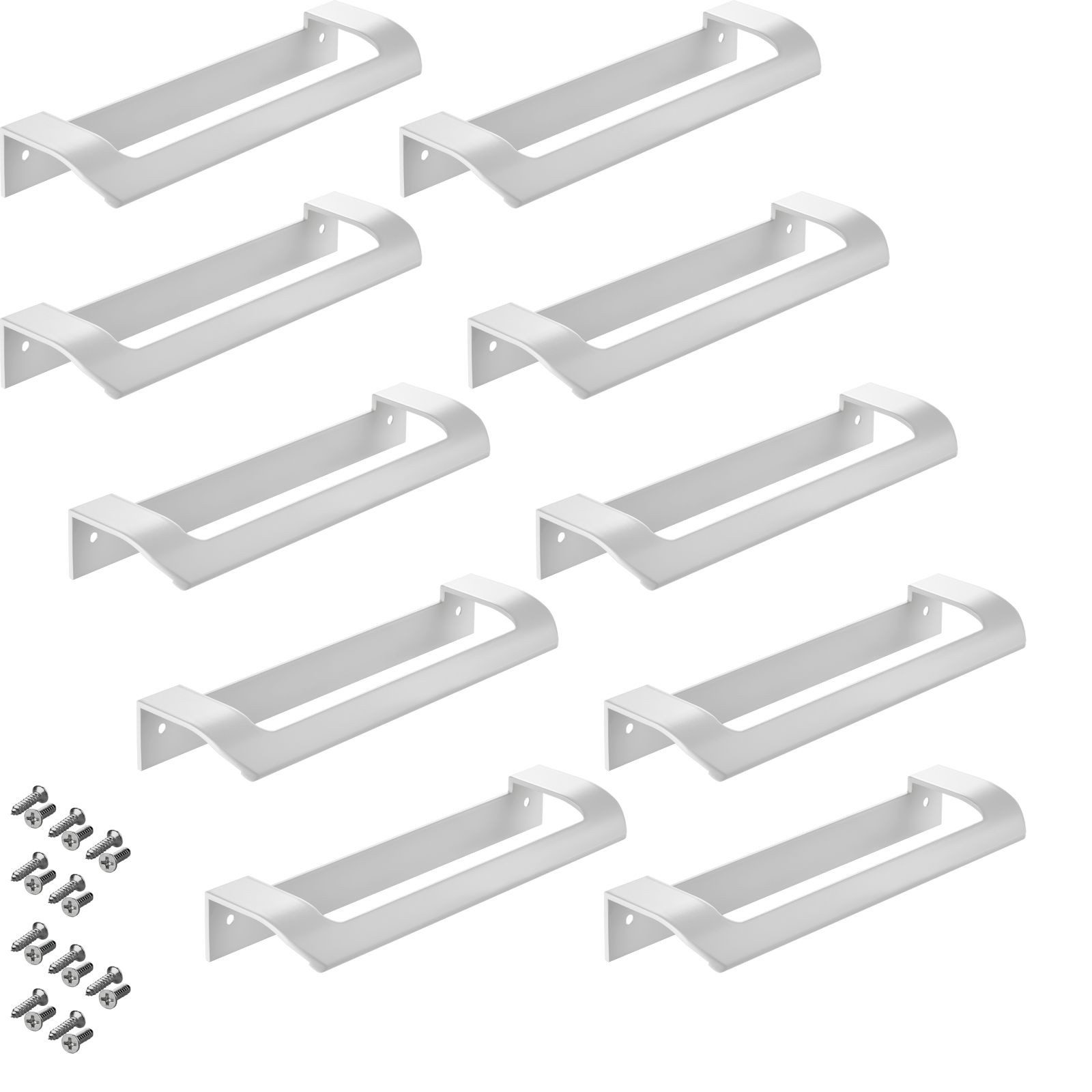 SO-TECH® Möbelgriff LYS Bohrlochabstand (BA) 160 mm Schrankgriff Schubladengriff (Spar-Set, 10-St), Griff passend für Schiebe- oder Falttüren, Weiß matt