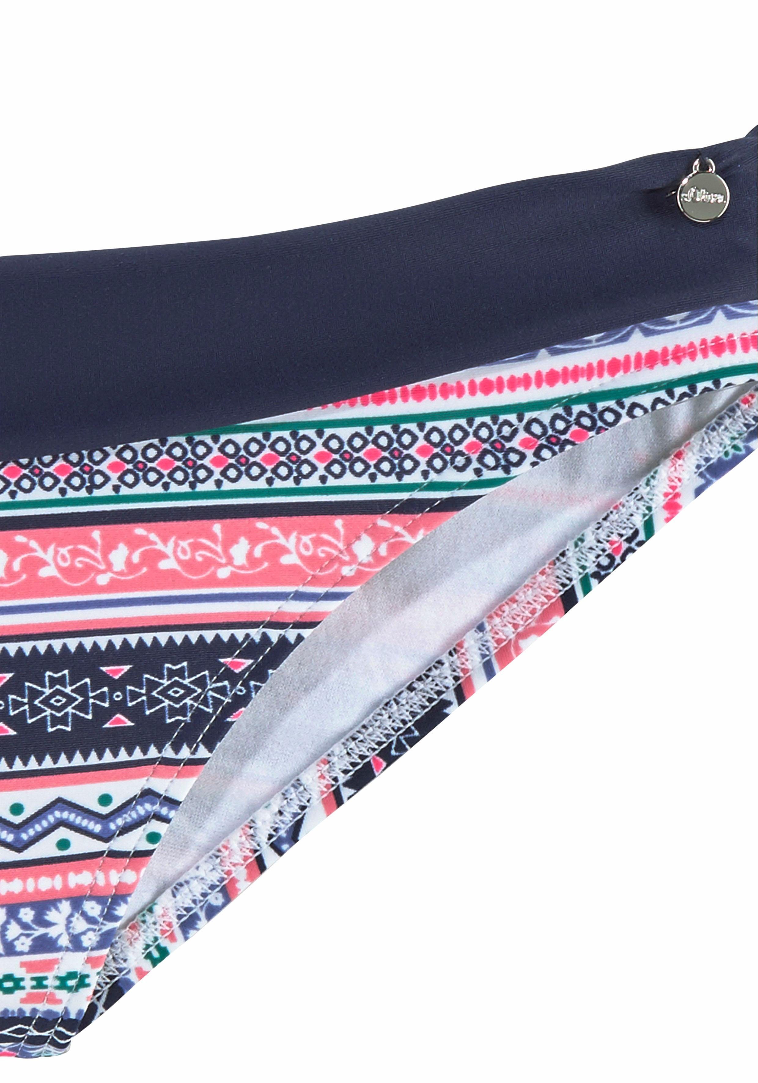 s.Oliver Bikini-Hose Barcelona mit Umschlagbund in Kontrastfarbe