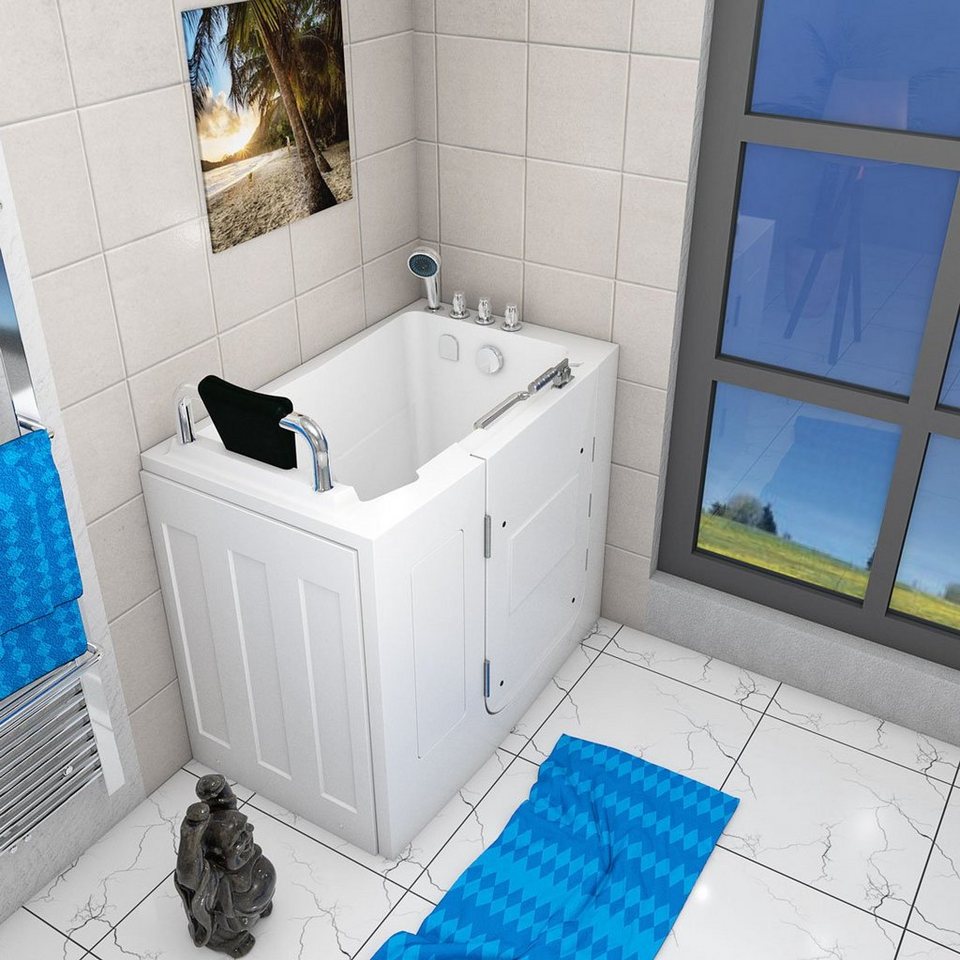 AcquaVapore Badewanne Sitzbadewanne Wanne mit Tür S08THC 110x68cm AcquaVapore Badewanne Sitzbadewanne Wanne mit Tür S08THC 110x68cm