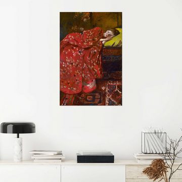 Posterlounge Wandfolie Georg-Hendrik Breitner, Der rote Kimono, Orientalisches Flair Malerei