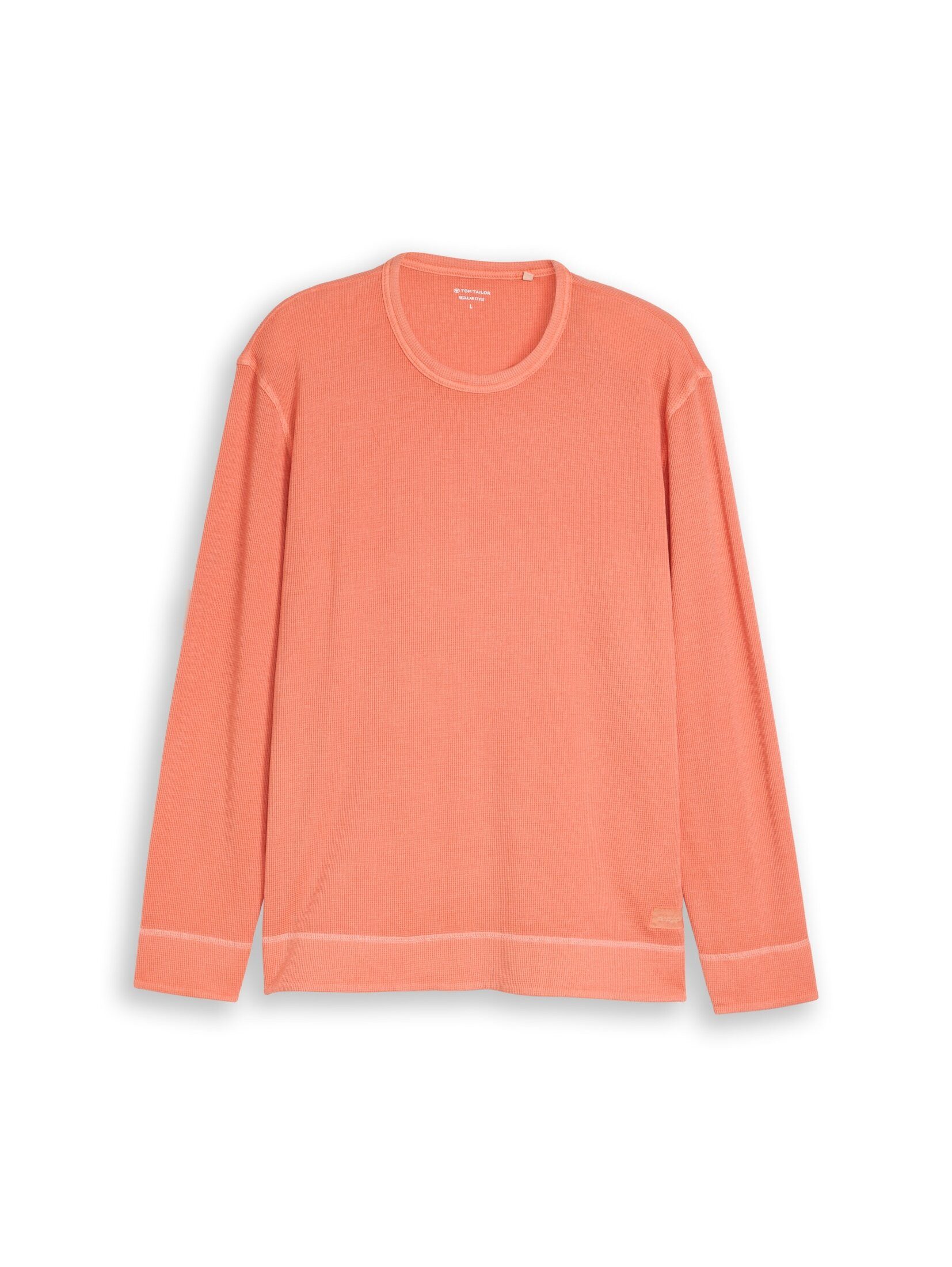 TOM TAILOR Langarmshirt T-Shirt (im Einserpack) Langarmshirt mit Waffelstruktur