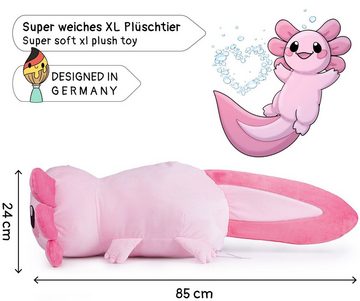 Corimori Kuscheltier Großes XXL Kuscheltier für Kleinkinder, bauschig und weich, kuschel-so (Geschenk), Stofftier Plüschie Plüsch Axelottl Axelotl Tier-Kissen 29cm, Rosa