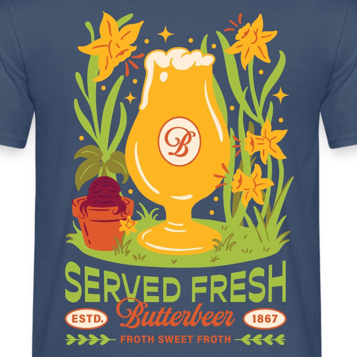 Spreadshirt T-Shirt Harry Potter Butterbeer Served Fresh Männer T-Shirt (1-tlg)