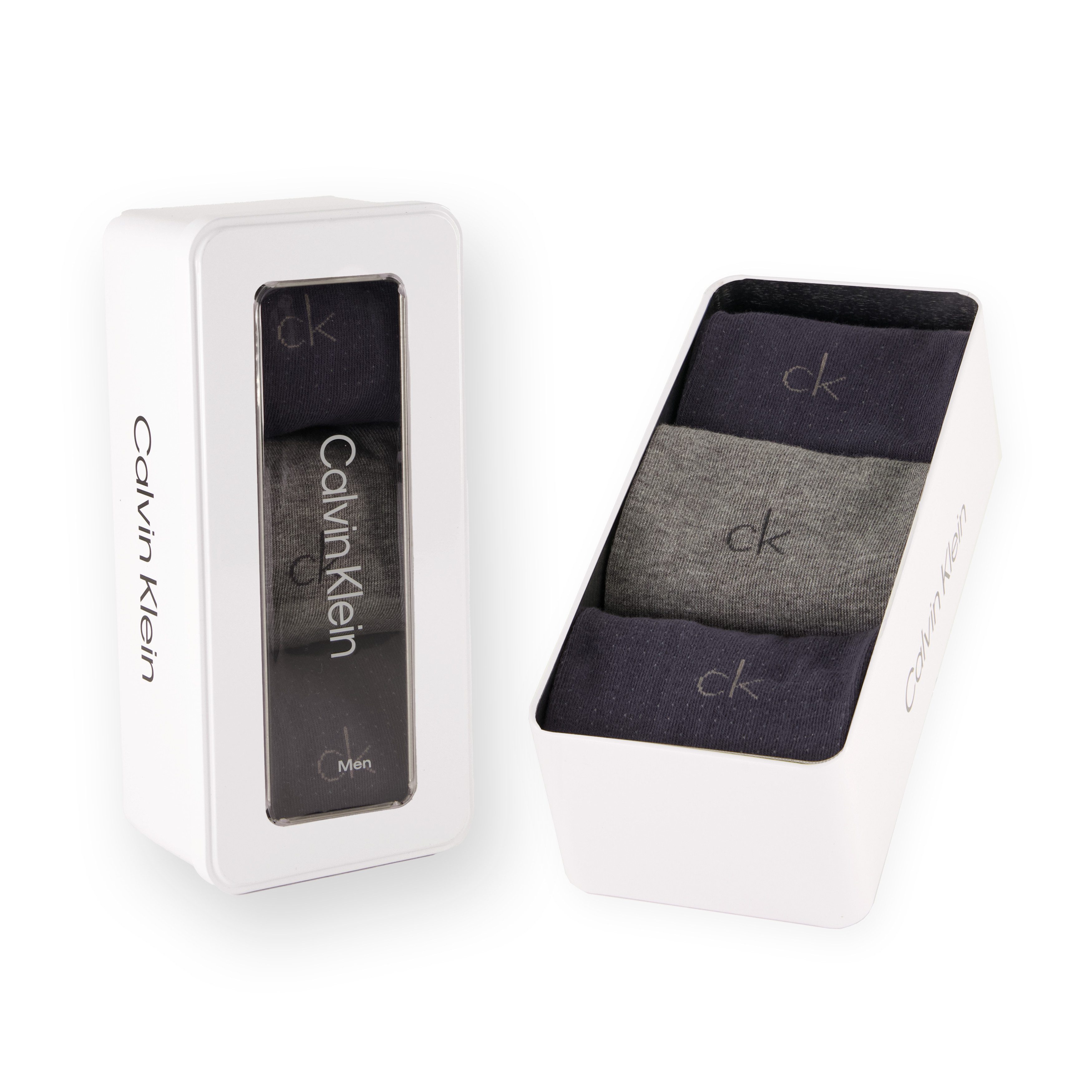 Calvin Klein Socken CK MEN SOCK 3P GIFTBOX DROPNEEDLE GRID (3er Pack)