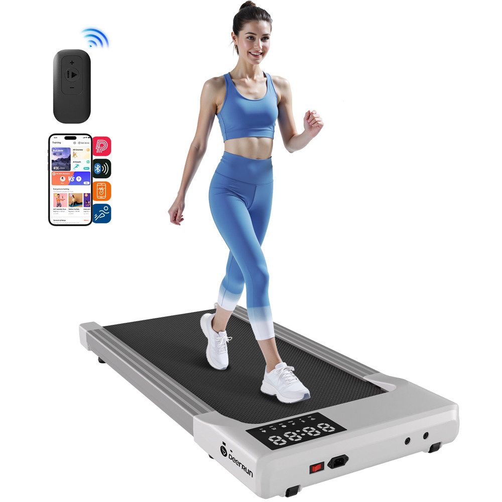 SUPERUN Laufband 2025 Upgrade Walking Pad, 2,5 PS, 136 KG Belastbarkeit (1-tlg), 2 in 1 für Zuhause & Büro mit APP-Steuerung, Fernbedienung