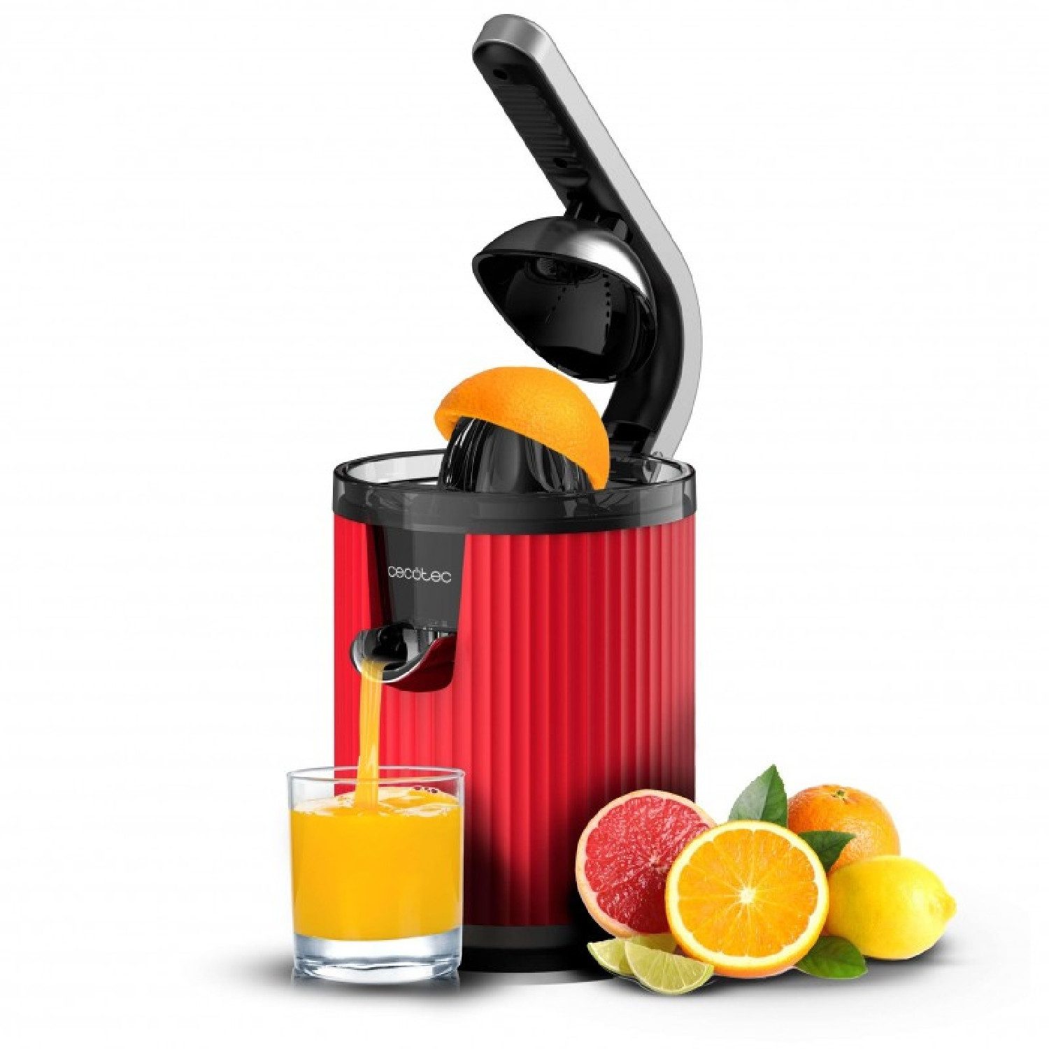 Cecotec Zitruspresse Xqueeze RetroJuice 600 Red, 500 W, Xqueeze RetroJuice 600 Red