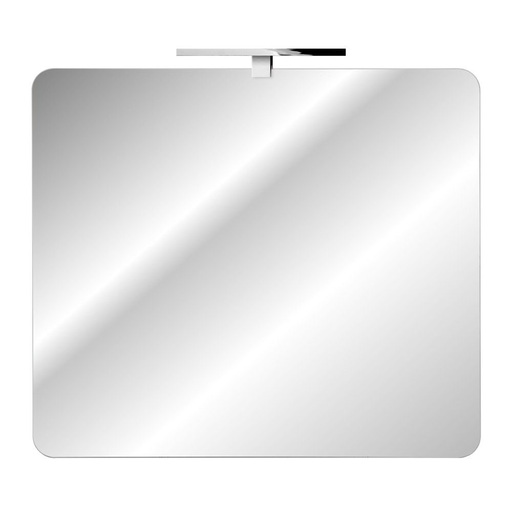 Lomadox Badspiegel (chromfarben) 80x70cm LED-Aufsatzleuchte mit ca. ADELAIDE-56-WHITE