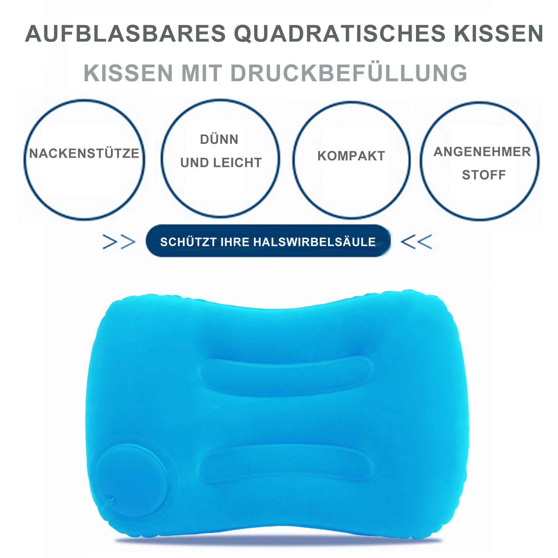Mutig Nackenkissen 2 Stück Aufblasbares Camping Kissen,Reisekissen Handpres günstig online kaufen