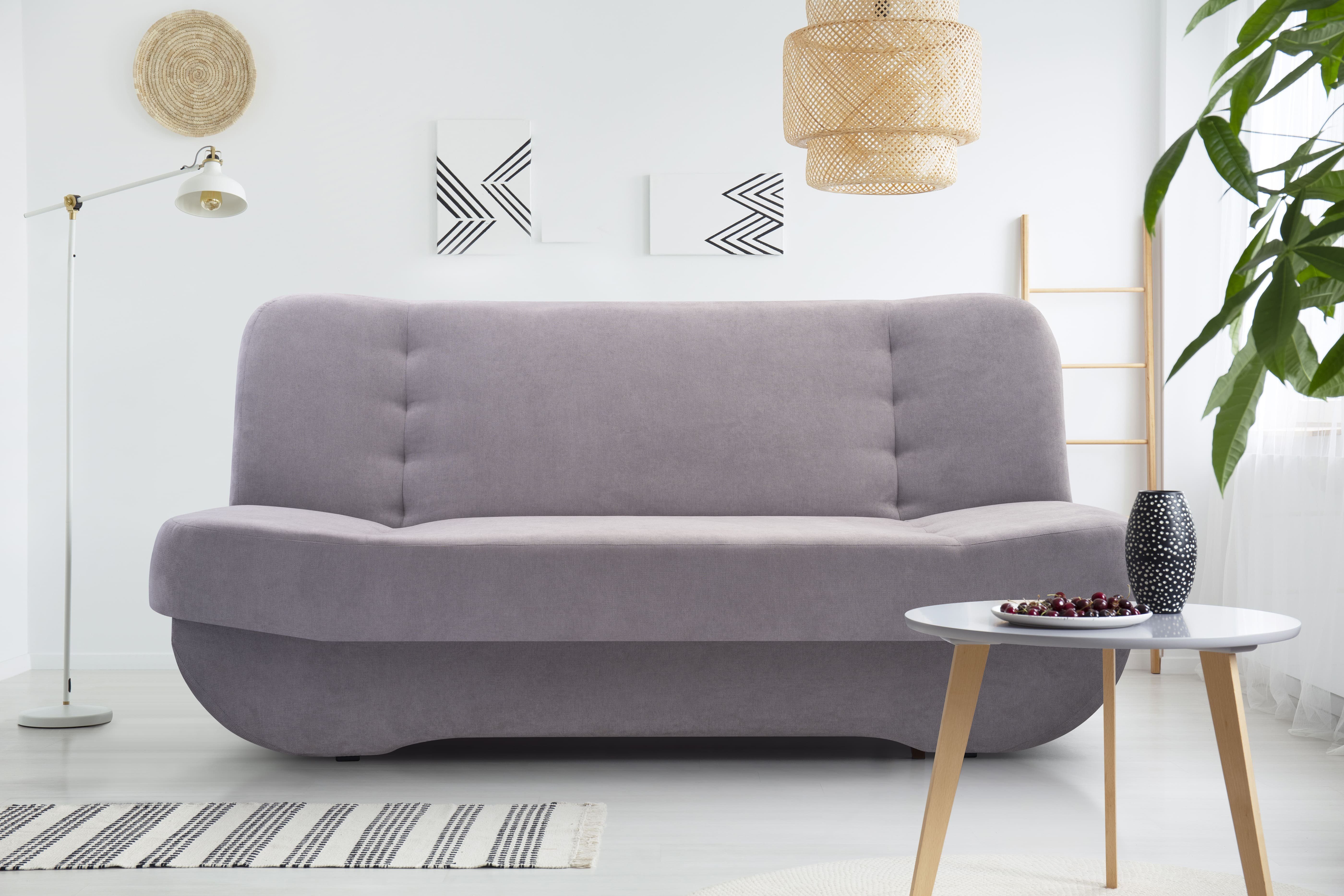 Sofa mit MOEBLO Clic-Clack, - + 83 Schlafsofa Klappsofa 96 Pafos, mit Bettkasten SORO SORO Schlaffunktion, Hellgrau + Dunkelgrau Kippsofa