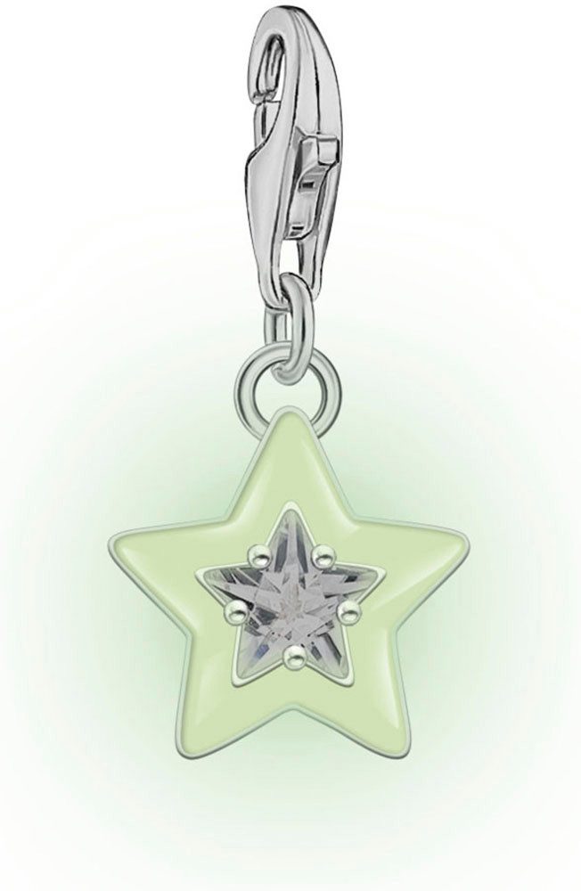 THOMAS SABO Charm Stern mit Steinen und Kaltemaille, mit Glas-Keramik Stein oder Zirkonia (synth)