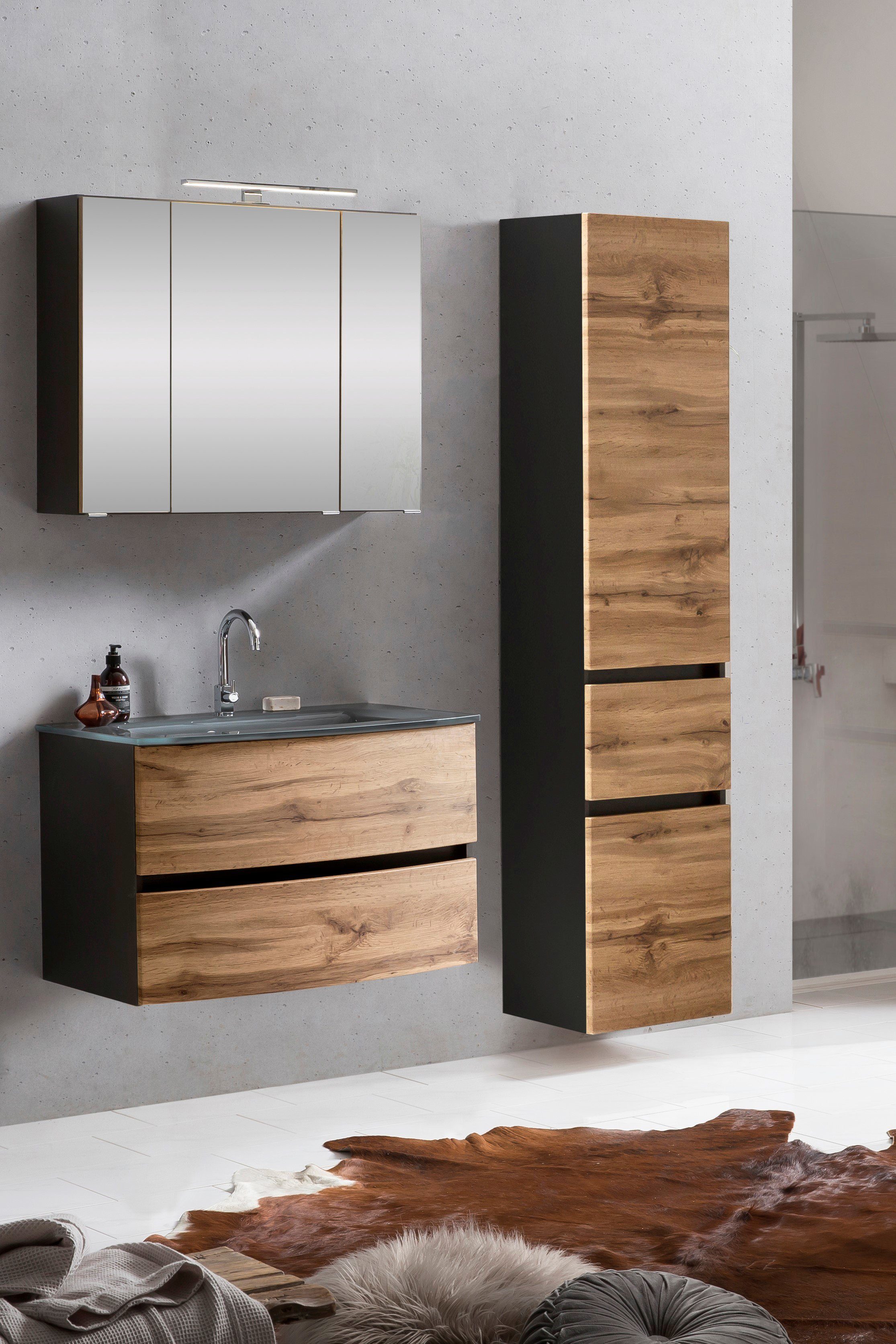 welltime Badezimmer-Set Kaunas, (Set, 3-St), bestehend günstig online kaufen