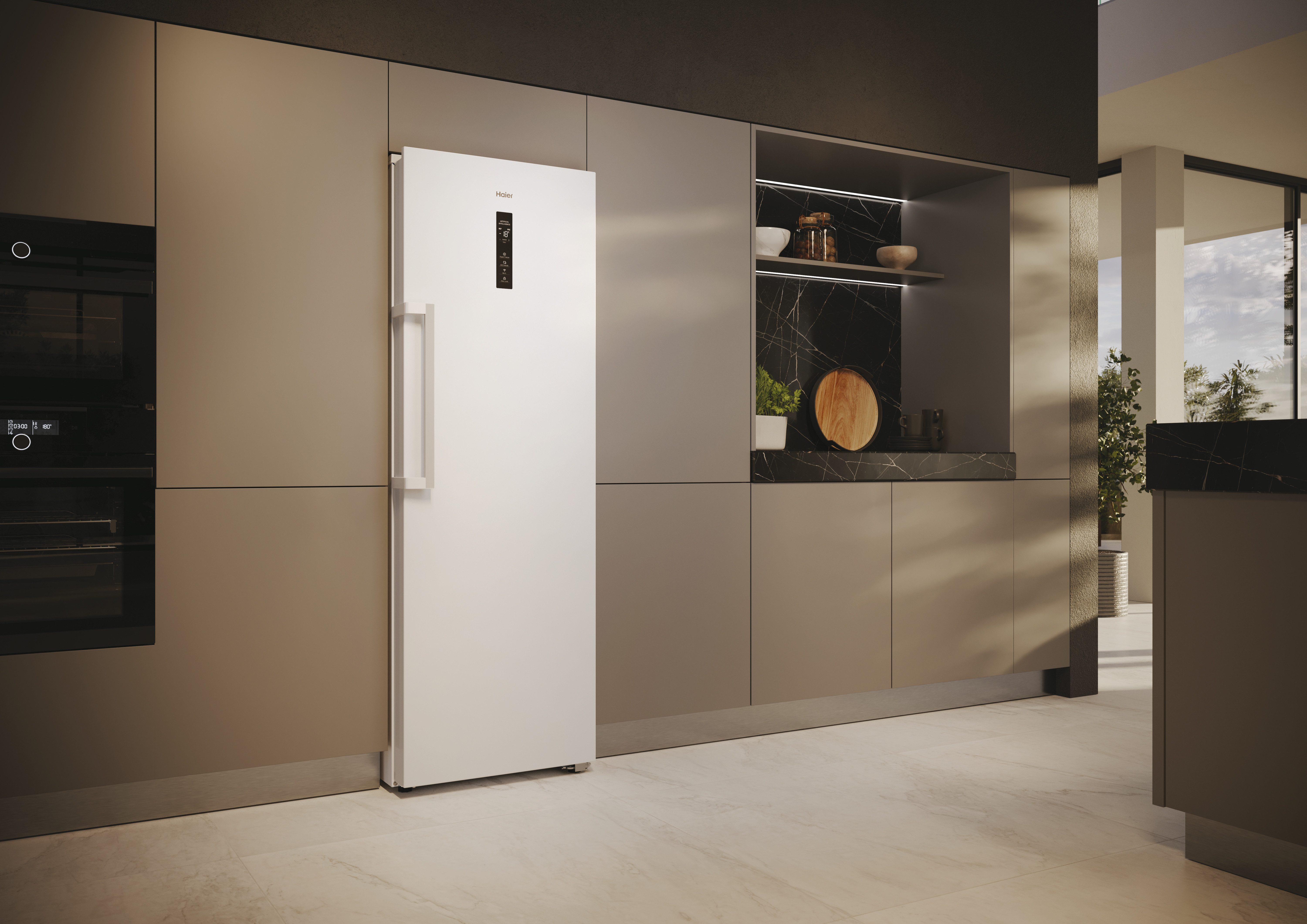 Haier Gefrierschrank Upright Freezer H4F272WCH1, 177,5 cm hoch, 60 cm breit, TWIST ICE MAKER