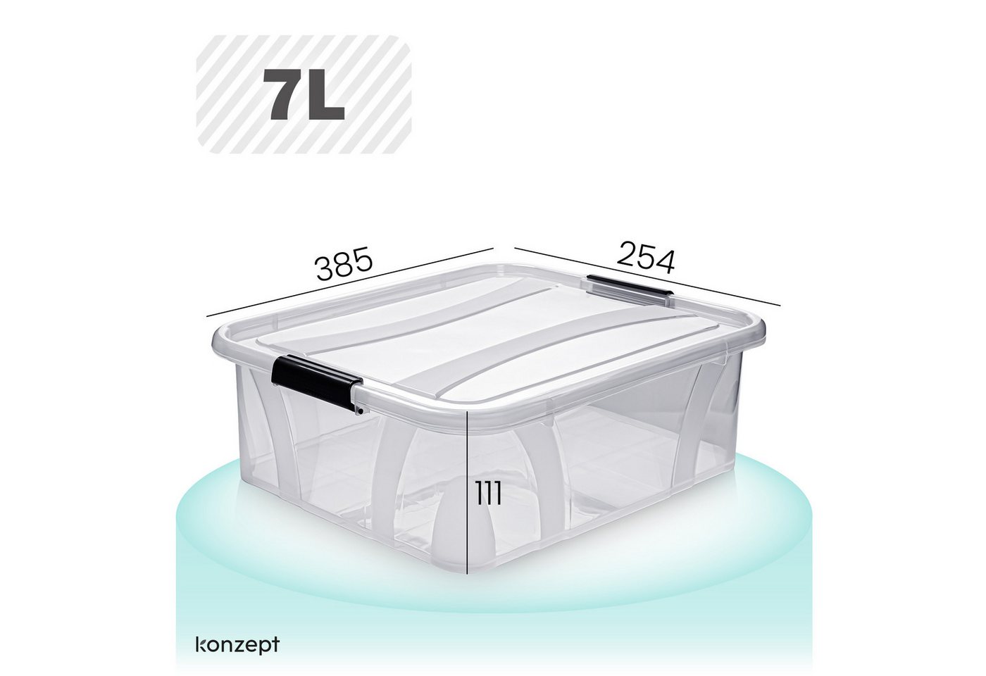 Thumbnail - KONZEPT Aufbewahrungsbox mit Deckel groß Set BPA Frei Kunststoff, Aufbewahrungsboxen mit deckel (Set, 3 Boxen), lebensmi...