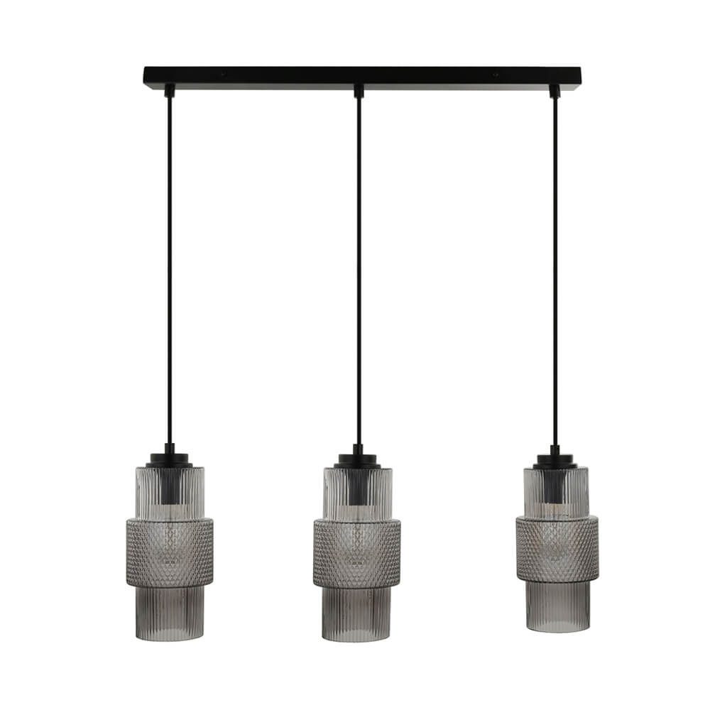 HOME DELUXE Hängeleuchte Leuchte aus Glas YUKI - 62,5 x 4 x 120 cm, 3-flammig, Pendelleuchte, Esstischbeleuchtung, Pendellampe