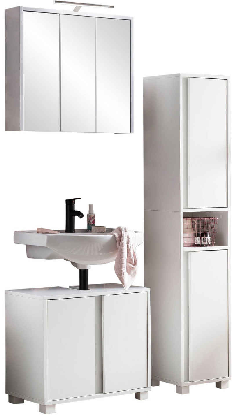 INOSIGN Badmöbel-Set Dex, (3-St), bestehend aus Waschbeckenunterschrank, Hochschrank, Spiegelschrank