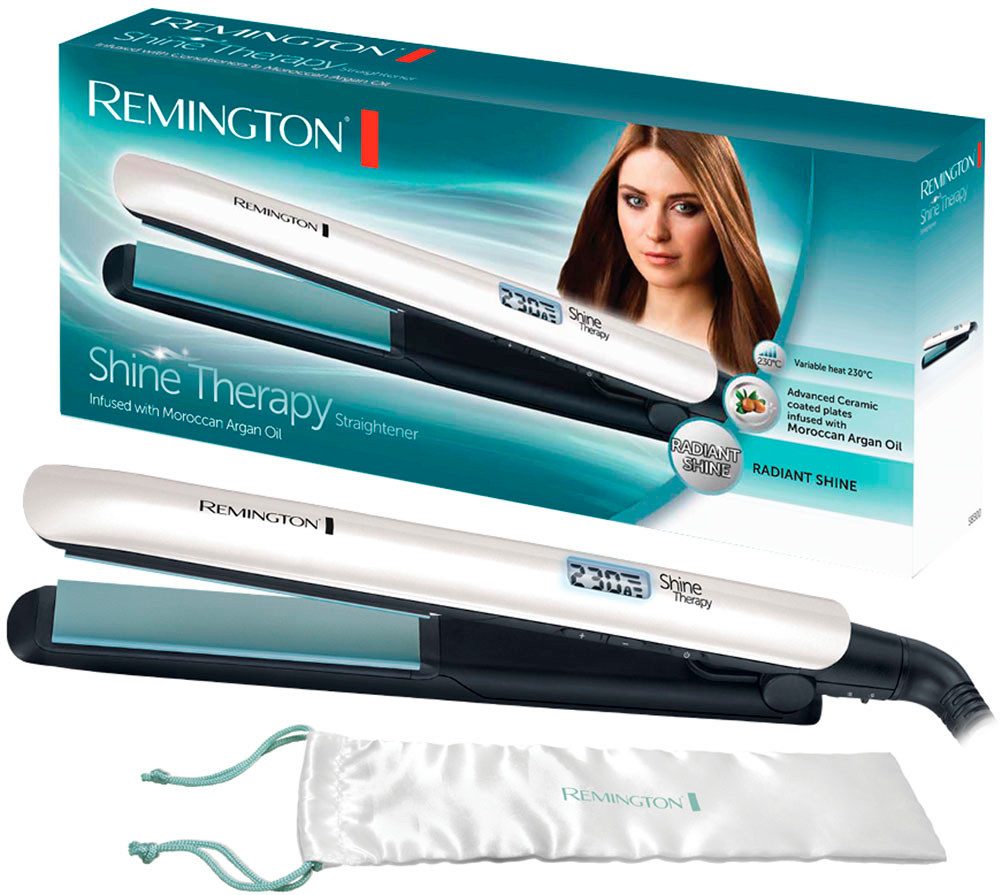 Remington Glätteisen S8500 Shine Therapy Keramik-Beschichtung, Shine-Therapy Technologie, breite Stylingplatten, LCD Display – Bild 4 von 5