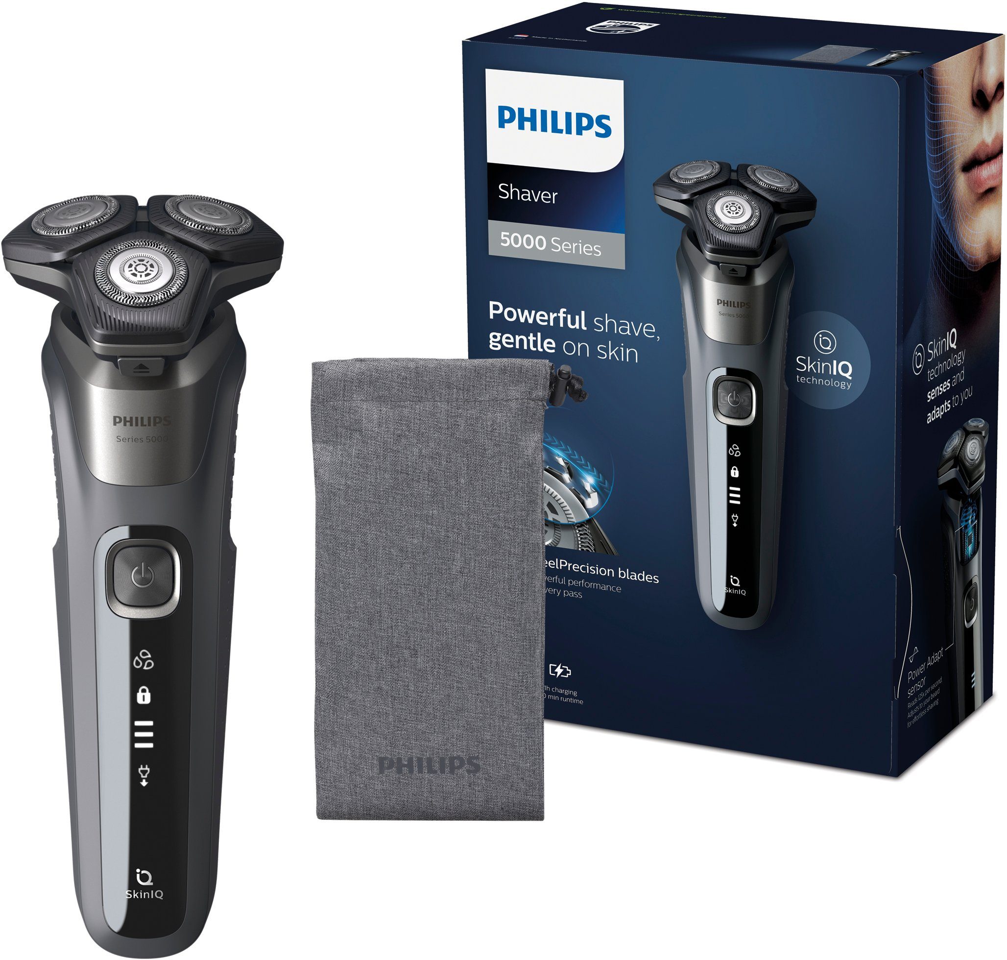 Philips Elektrorasierer Shaver series 5000 S5587/10, mit Skin IQ  Technologie, Rasieren Sie sich nass, trocken und sogar unter der Dusche