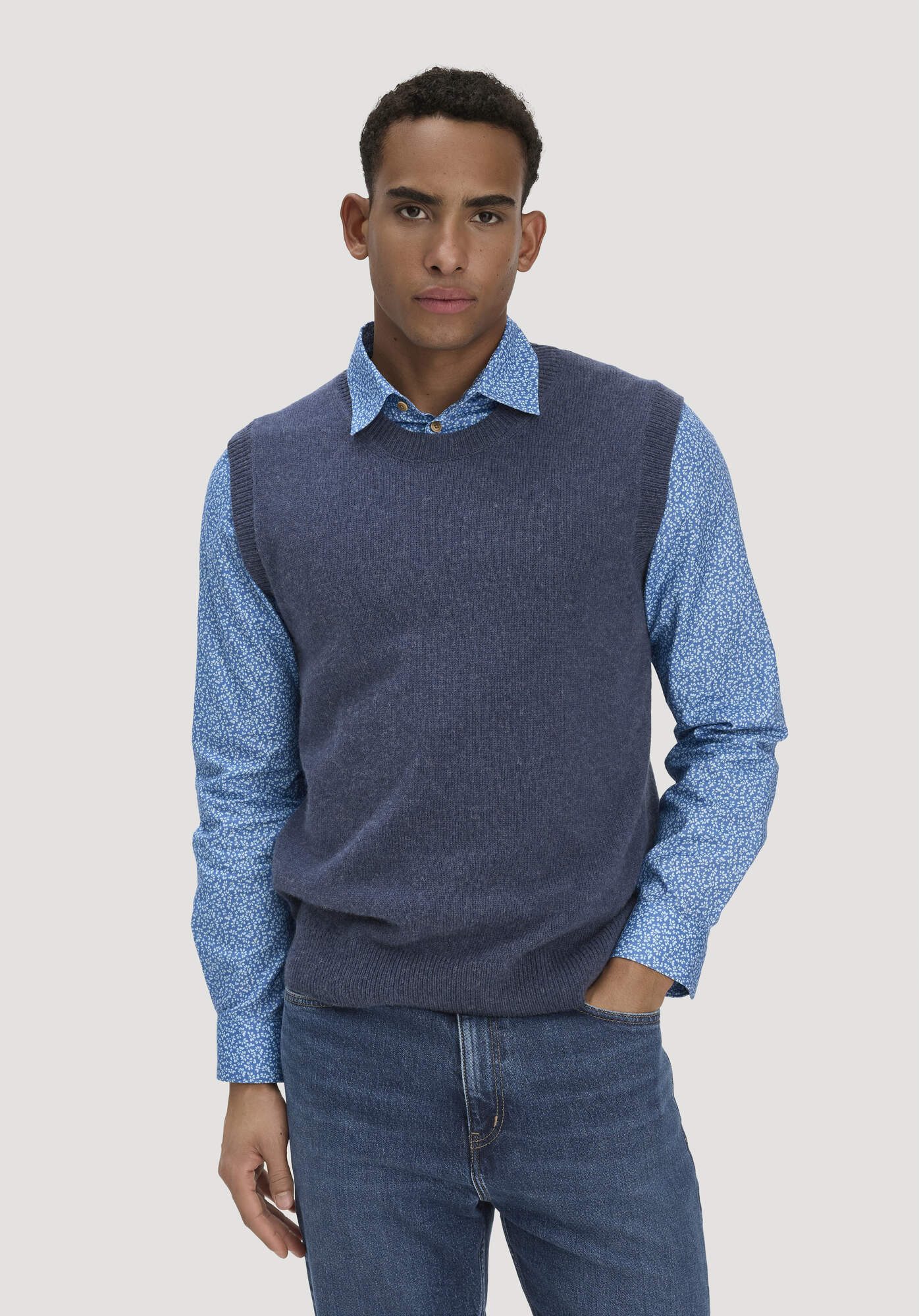 Hessnatur Strickpullover aus Bio-Merinowolle mit Bio-Baumwolle (1-tlg)