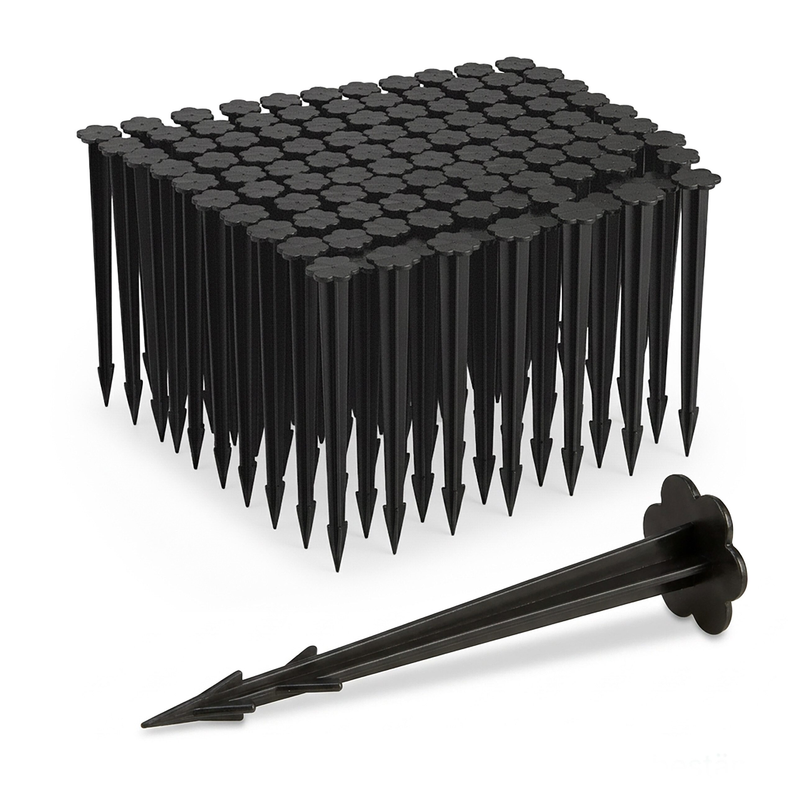 relaxdays Bodenanker 100er Set Erdnägel aus Kunststoff, für Gartenvlies, Folien und Zelte, Einschlagen, (100-St)